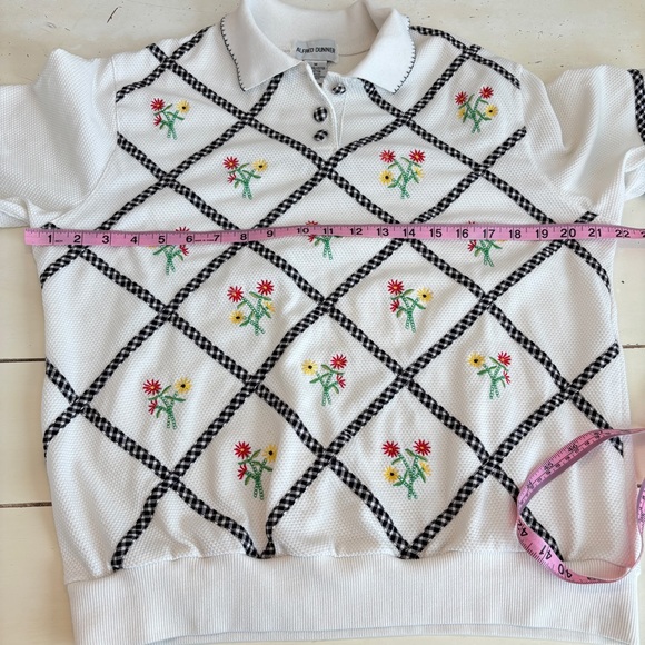 Alfred Dunner Vintage Floral Embroidered Top Size Medium Cottagecore Fairycore - Picture 6 of 8